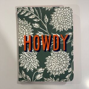 Anthropologie Floral Green and White Passport holder